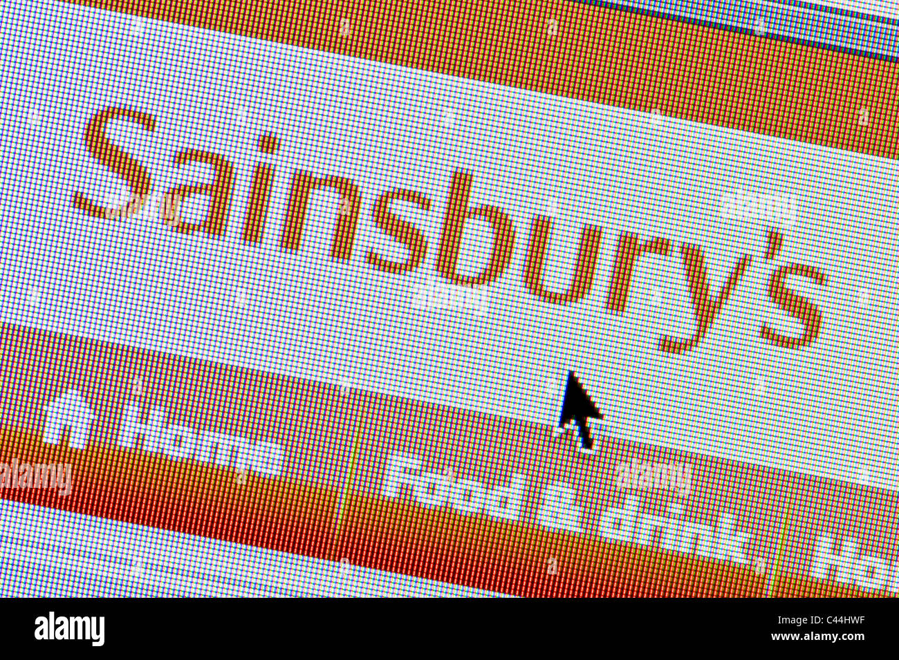 Close up of the Sainsbury's logo as seen on its website. (Editorial use only: print, TV, e-book and editorial website). Stock Photo