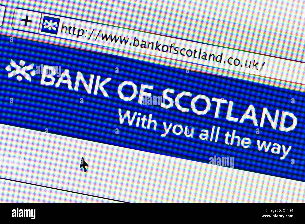 Close up of the 'Bank of Scotland' logo as seen on its website. (Editorial use only: print, TV, e-book and editorial website). Stock Photo