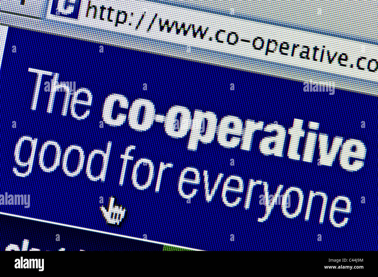 Close up of the Co-Operative logo as seen on its website. (Editorial use only: print, TV, e-book and editorial website). Stock Photo