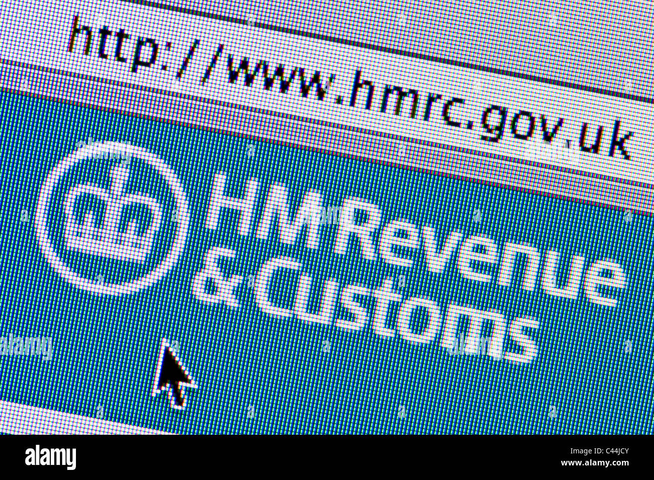 Close up of the HMRC logo as seen on its website. (Editorial use only: print, TV, e-book and editorial website). Stock Photo