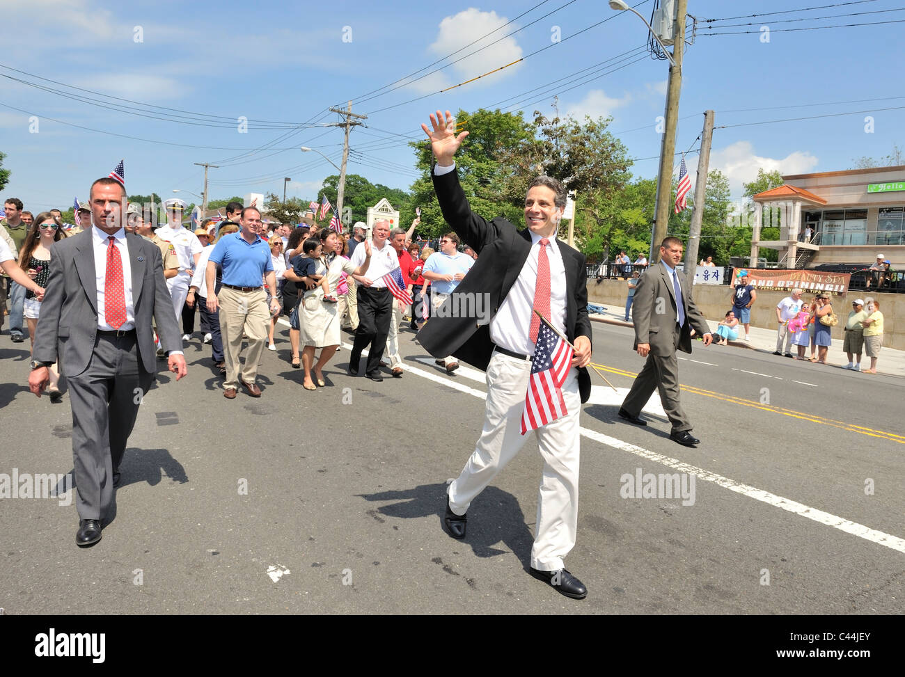 New York Governor Andrew M. Cuomo marching in Little Neck Memorial Day