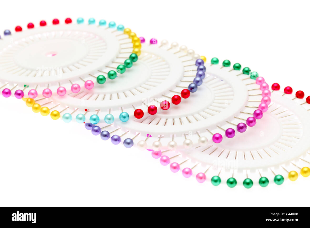 Colorful pins isolated on white background Stock Photo - Alamy