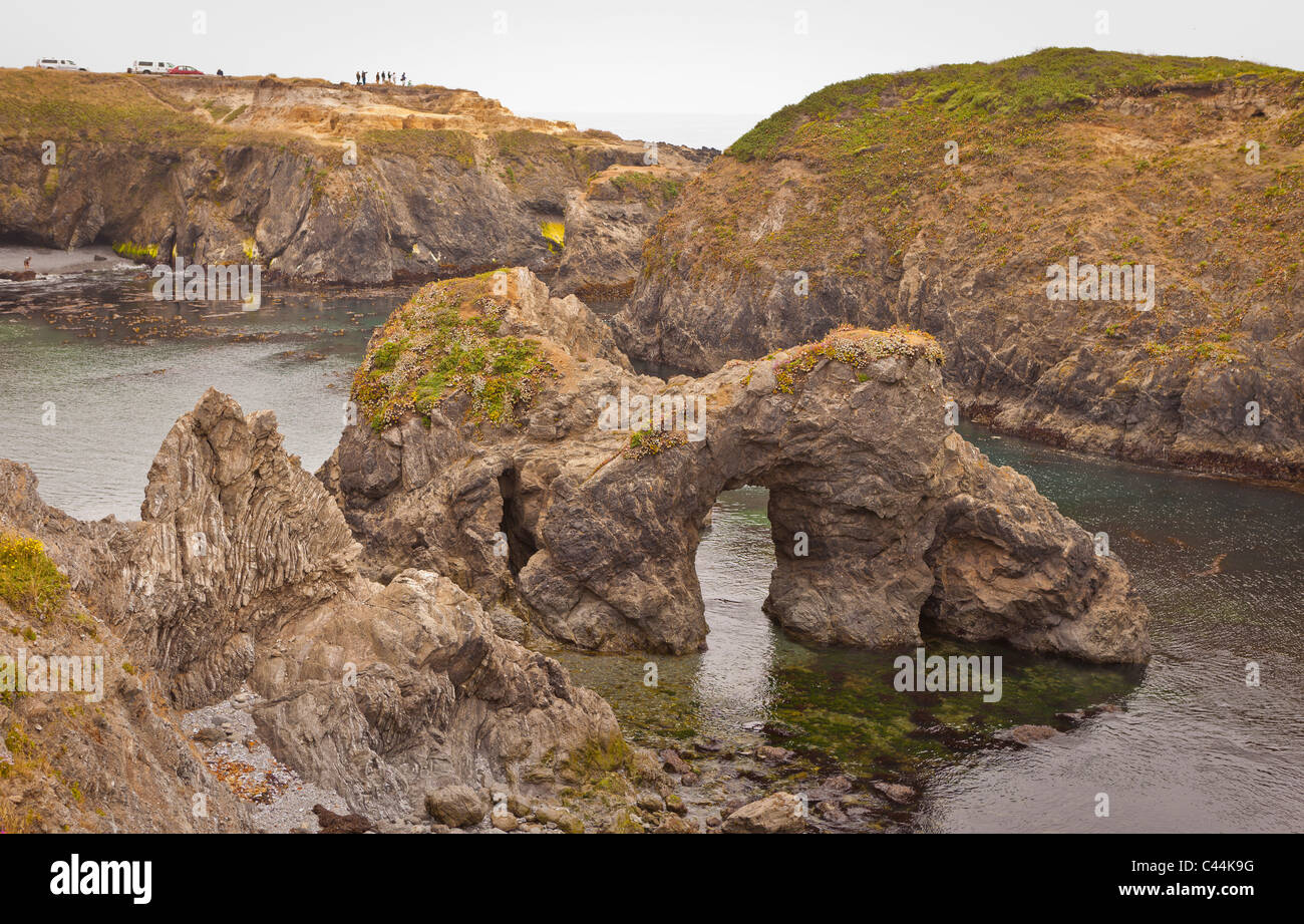 MENDOCINO, CALIFORNIA, USA - Rock formations on the Pacific coast ...