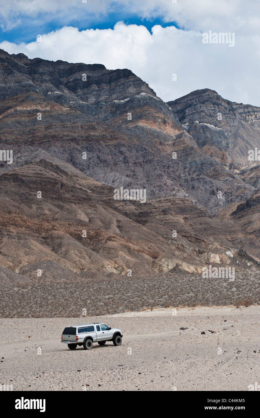 4WD offroad truck on sandy trail in Eureka Valley, Death Valley