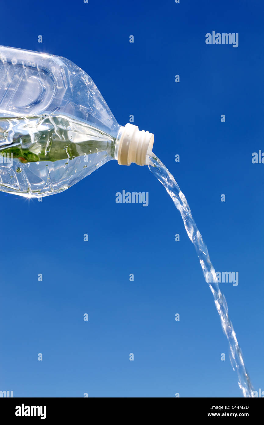 Bottle of water and blue sky Stock Photo