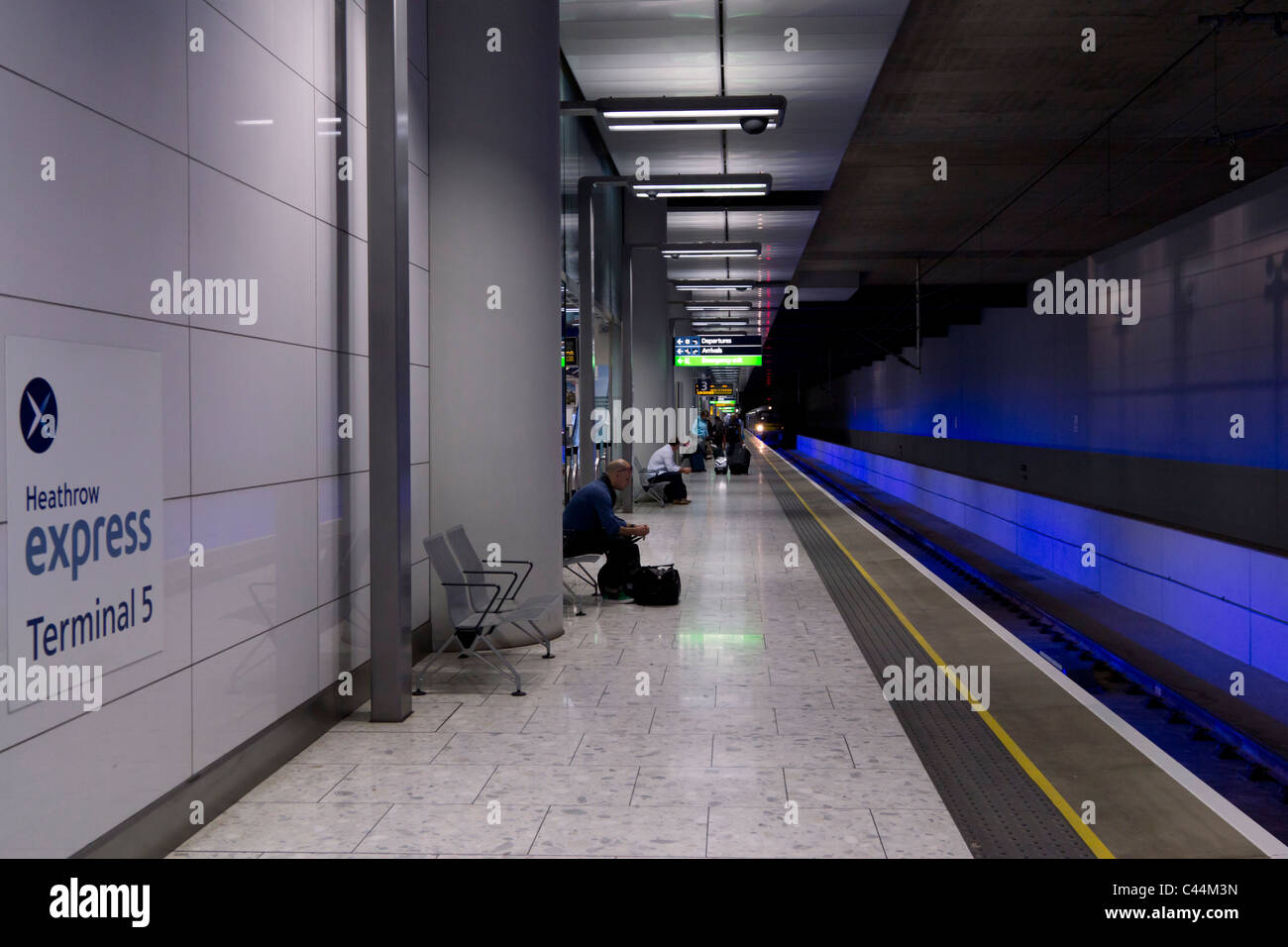 Heathrow Express Rail Link - Heathrow Terminal 5 - London Stock Photo