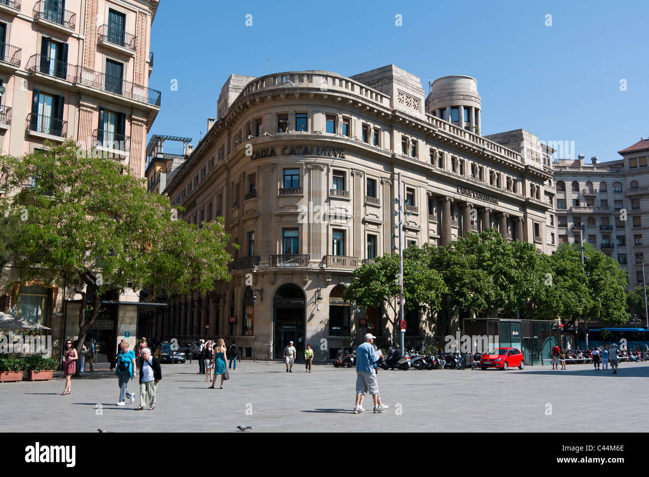 Plàca de la Seu, Barcelona, Spain. Stock Photo