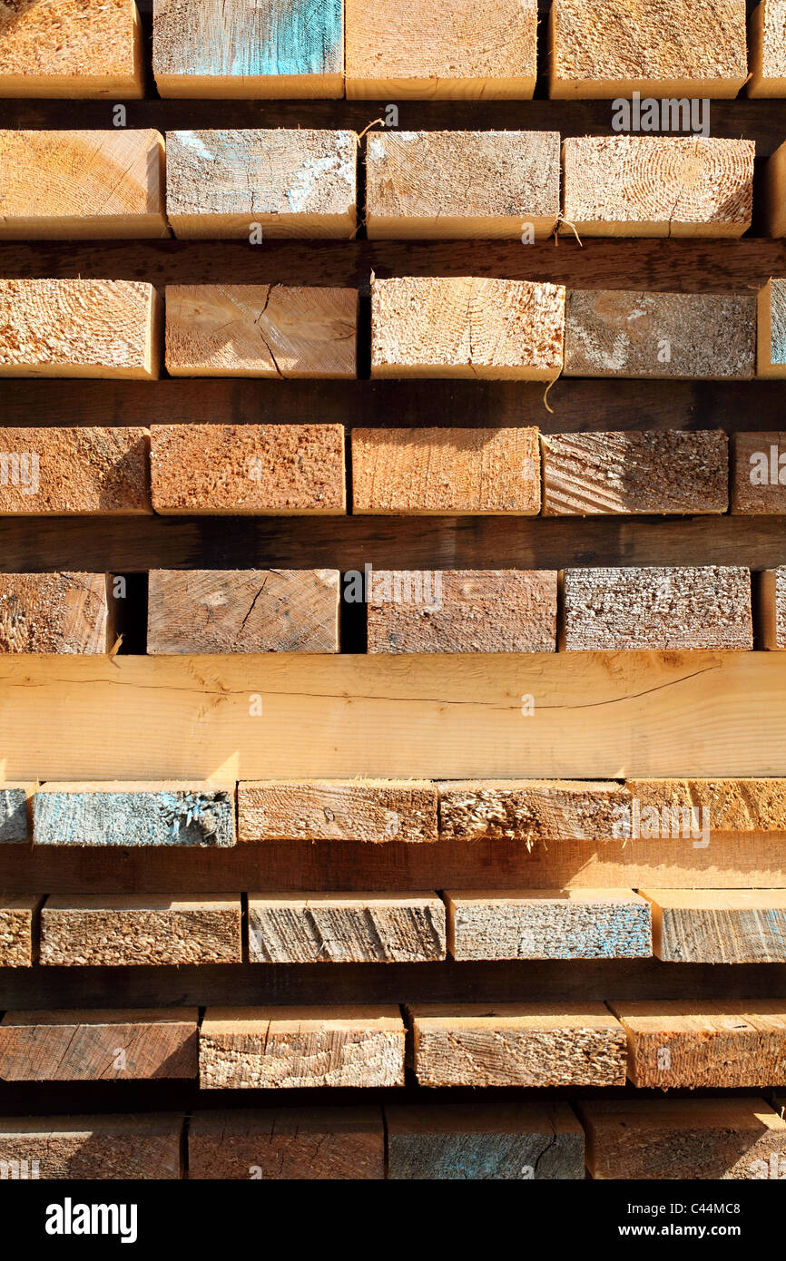 Close up stacked of building lumber Stock Photo Alamy