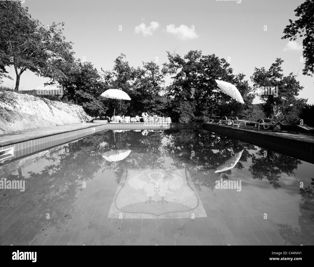 Water in the swimming pool Black and White Stock Photos & Images - Alamy