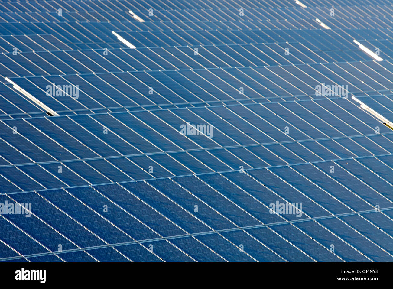 photovoltaic solar power plant; helioelectric station; solar energy; Solarkraftwerk bei Thalheim Stock Photo