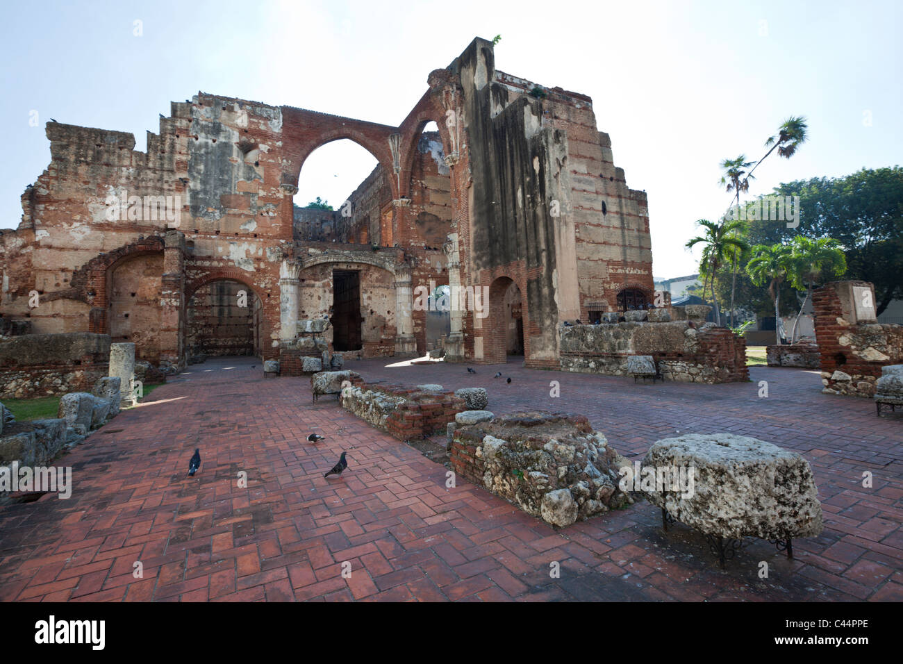 Ruin of Hospital de San Nicolas de Bari, Santo Domingo, Dominican Republic Stock Photo