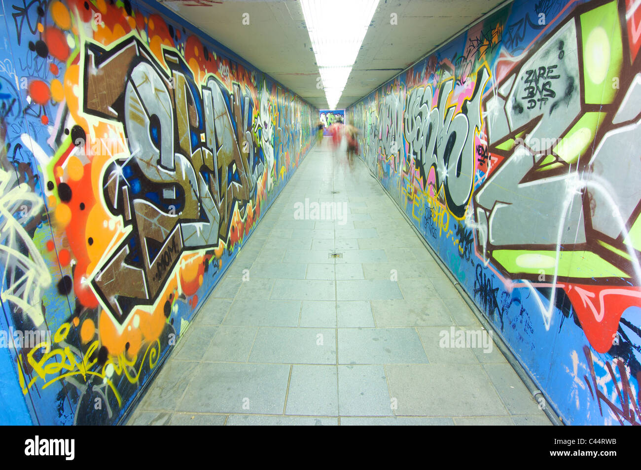 grafitti in a pedestrian tunnel, Madrid Stock Photo Alamy
