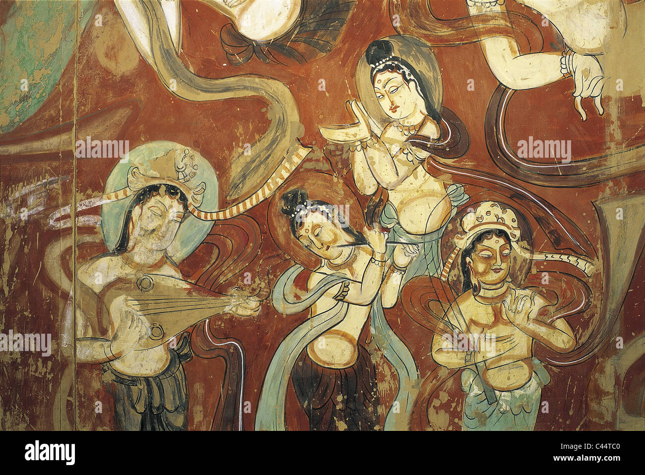 Asia, Buddhist, Cave, Cave paintings, China, Drawings, Dunhuang, Gansu