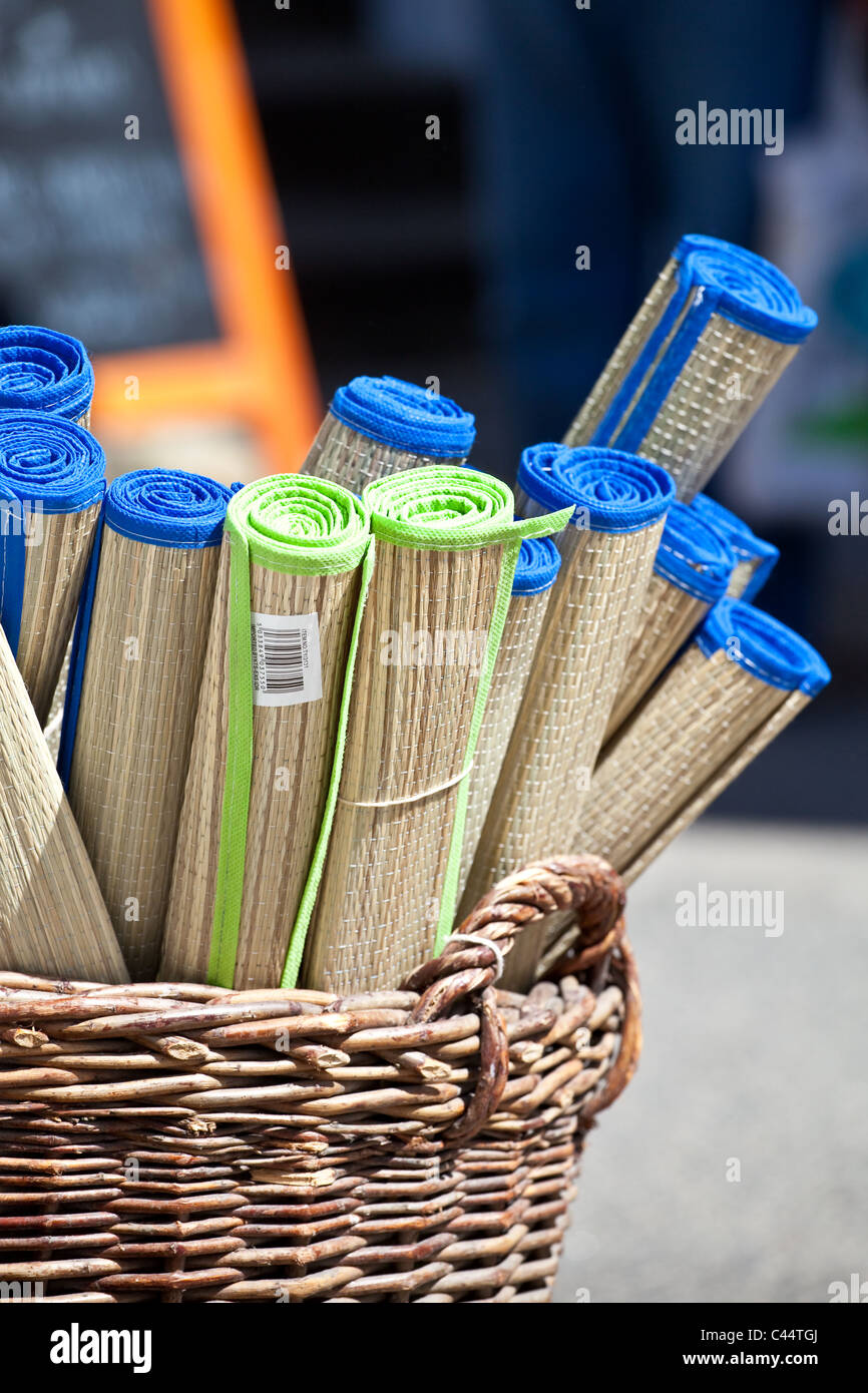 Straw mats for sale Stock Photo Alamy