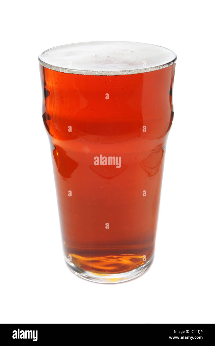 pint of bitter beer isolated on white Stock Photo