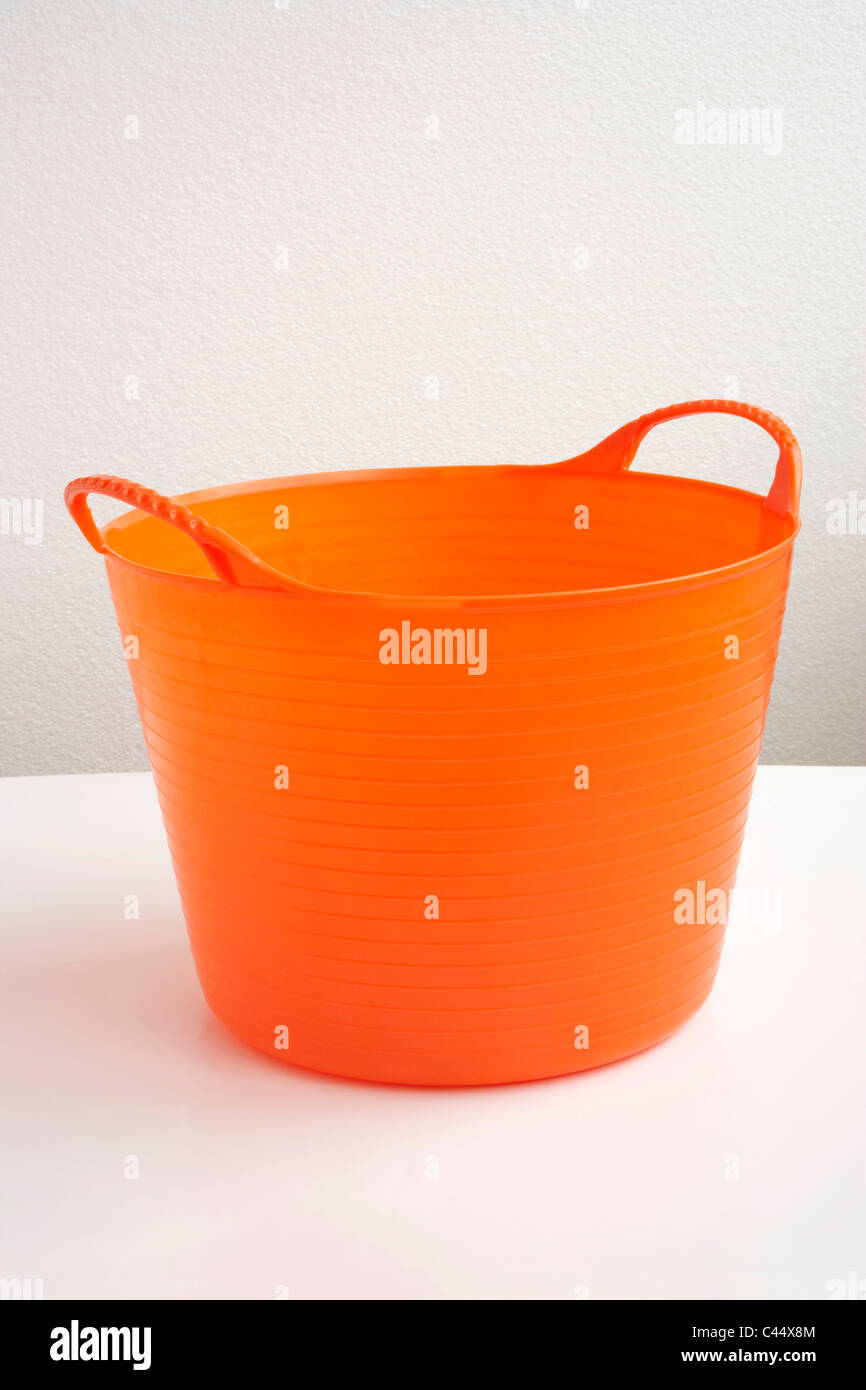 orange laundry basket