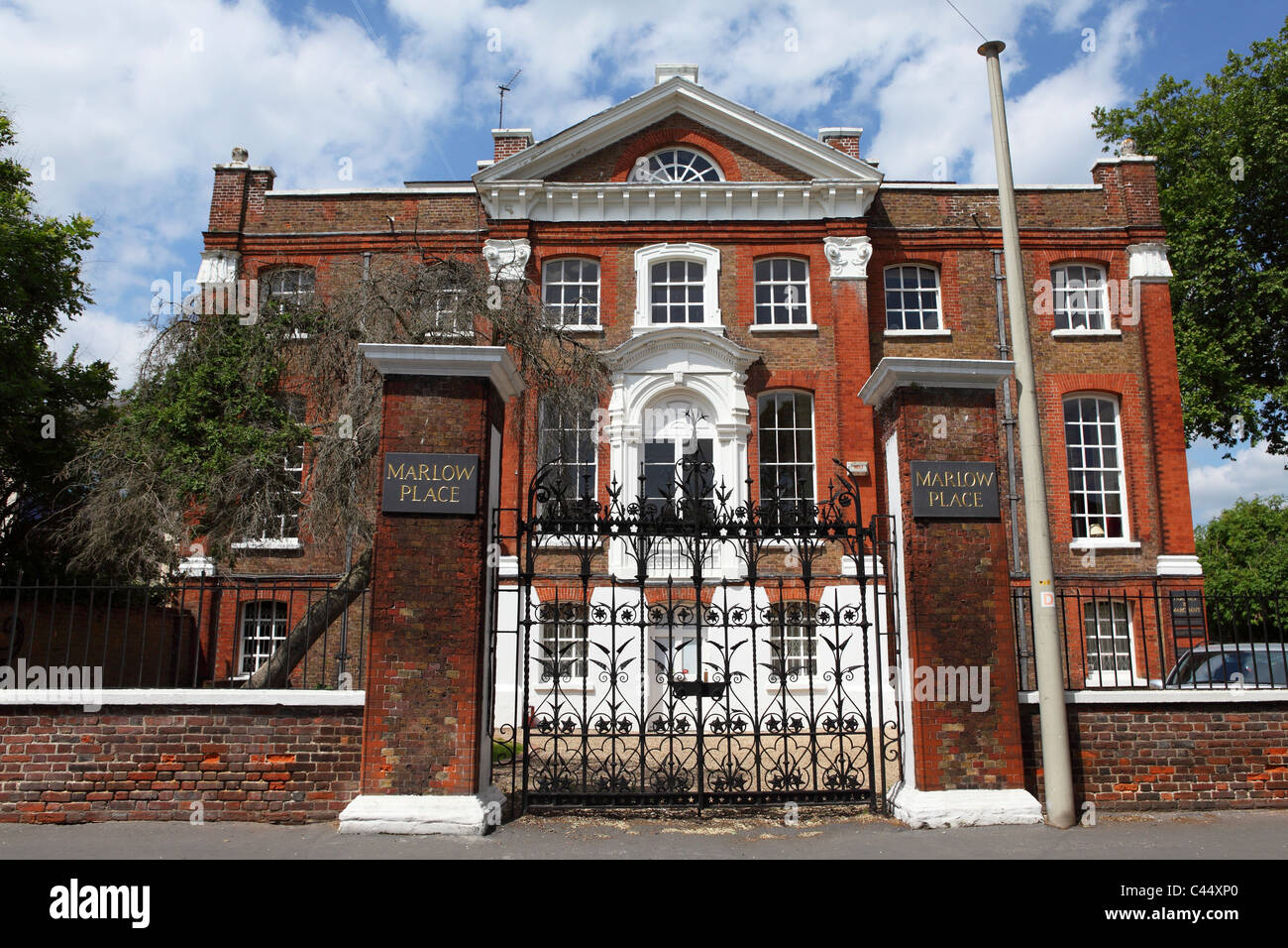 The red brick Marlow Place mansion in Marlow, Buckinghamshire, England