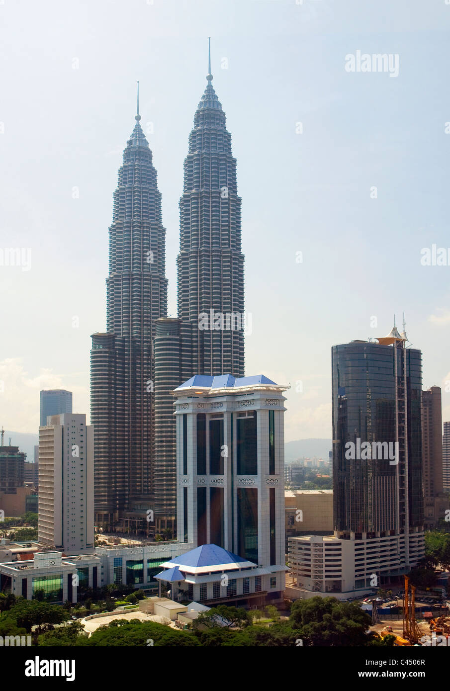 Malaysia, Kuala Lumpur, View of Petronas Twin Towers Stock Photo