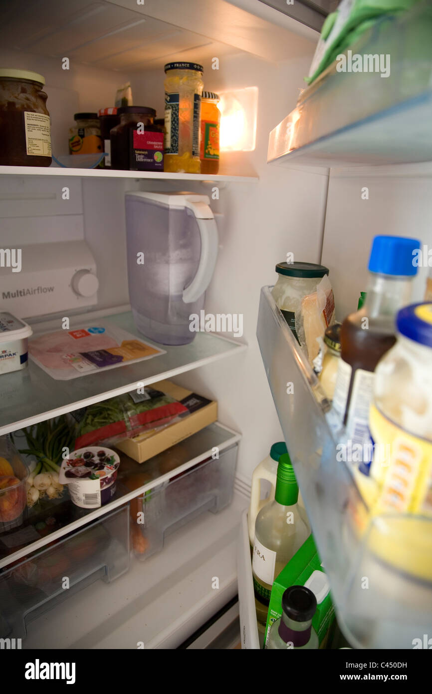 Contents inside Fridge Stock Photo - Alamy