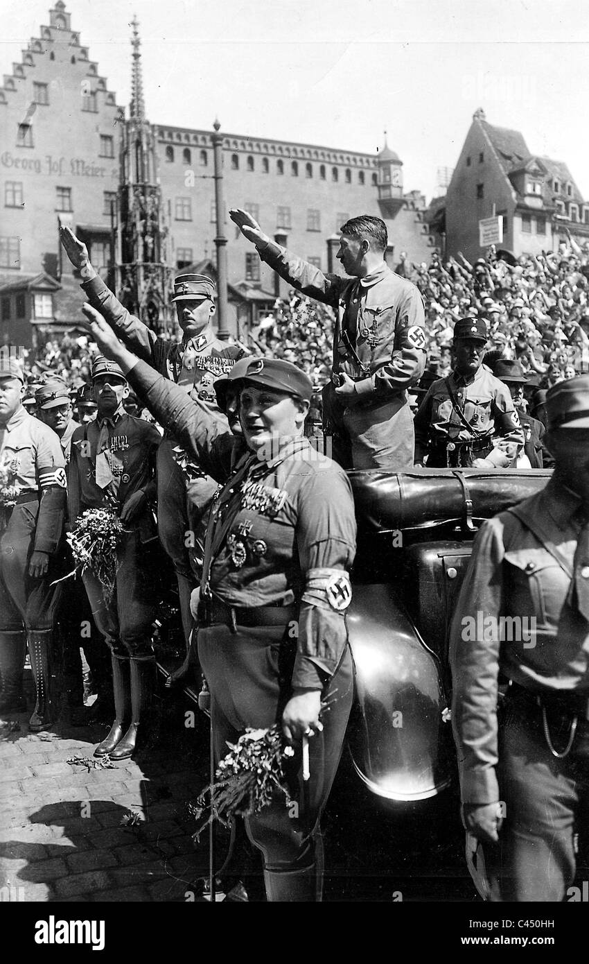 Adolf Hitler at the Nuremberg Rally in Nuremberg 1930 Stock Photo