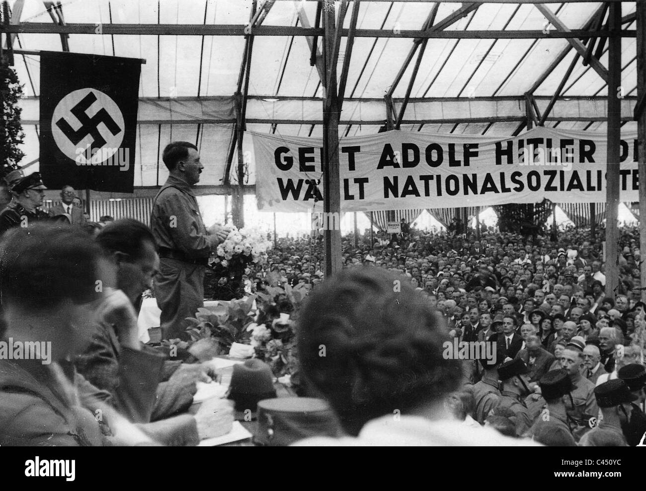 Adolf Hitler speaks in the Reichstag elections, 1932 Stock Photo