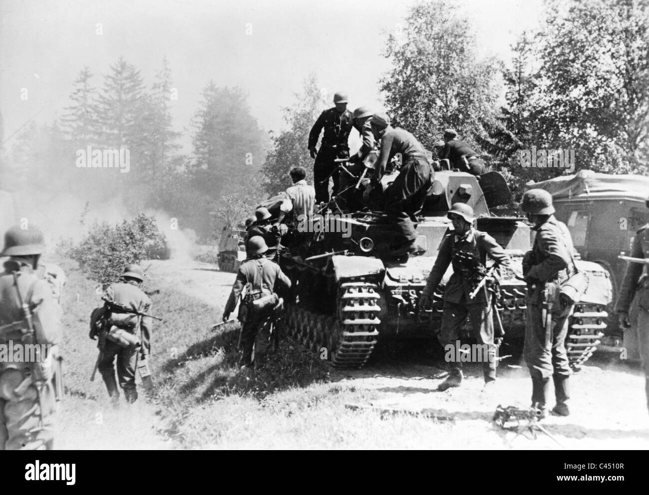 German tanks advancing Stock Photo - Alamy