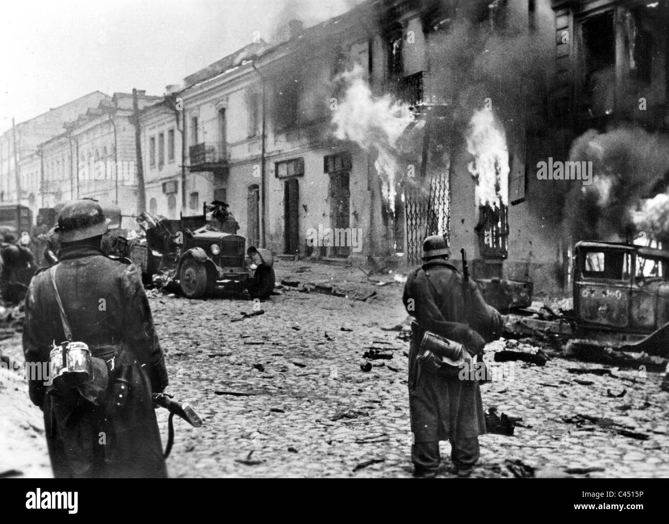 Nazi German soldiers after the capture of Shitomir (Zhytomyr), December, 1943 Stock Photo