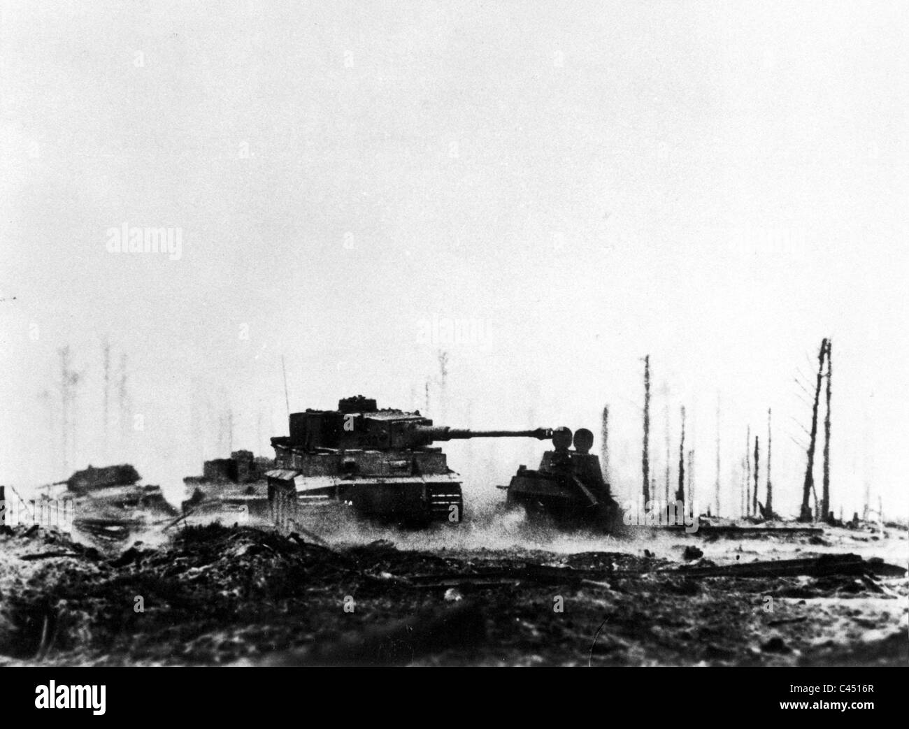 German 'Tiger' tank during the battle of Kursk, 1943 Stock Photo