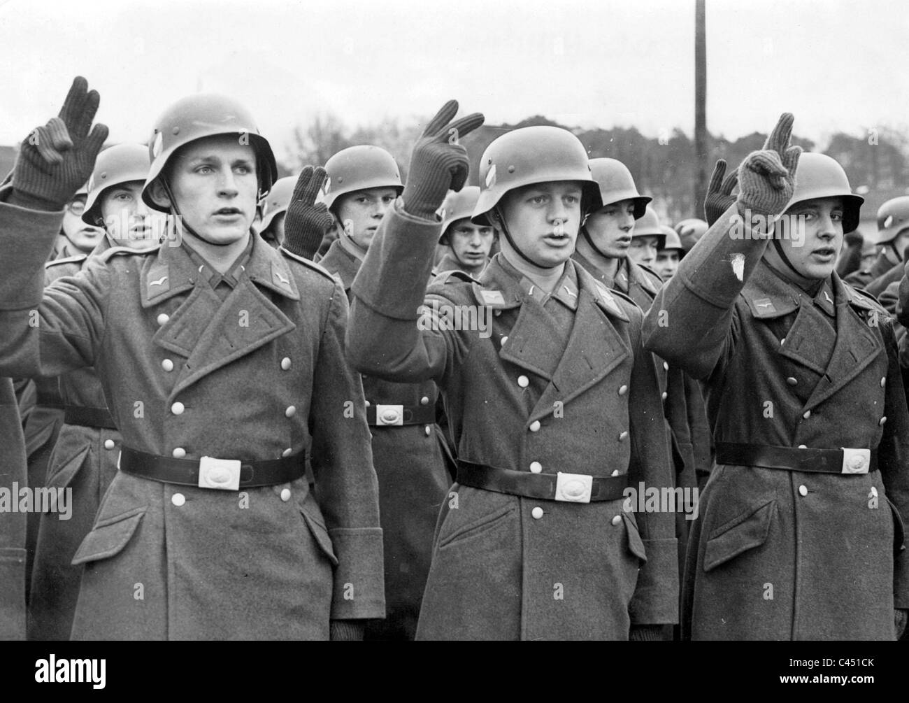 Swearing in of Nazi Armed Forces soldiers, 1939 Stock Photo