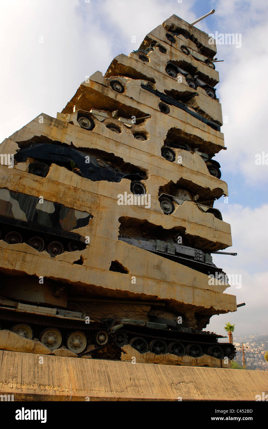 Hope for Peace sculpture by Armand Fernandez (1928-2005) outside the  Lebanese Ministry of Defence, Yarze, Beirut, Lebanon Stock Photo - Alamy