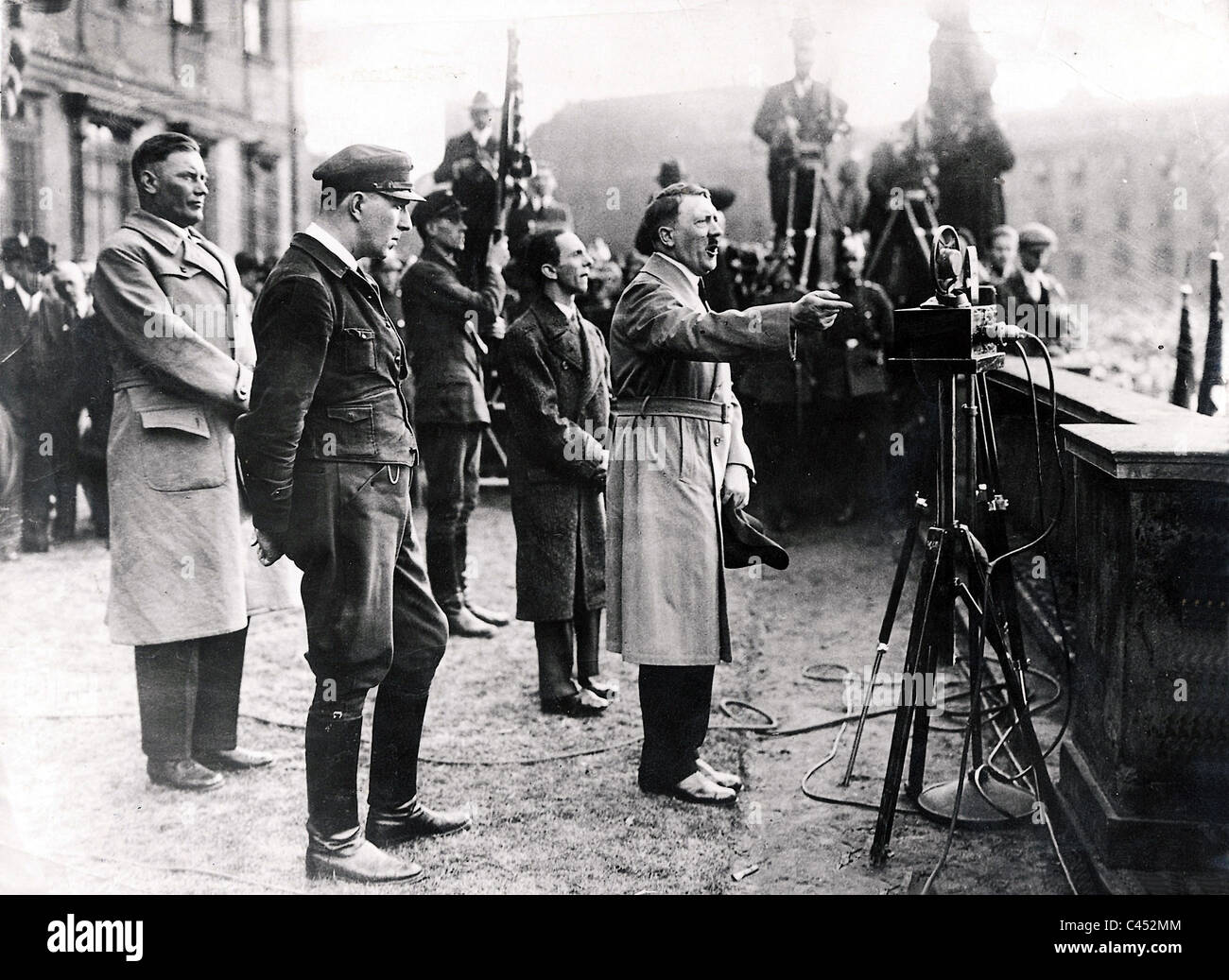 Hitler Gives A Speech in Berlin, 1932 Stock Photo