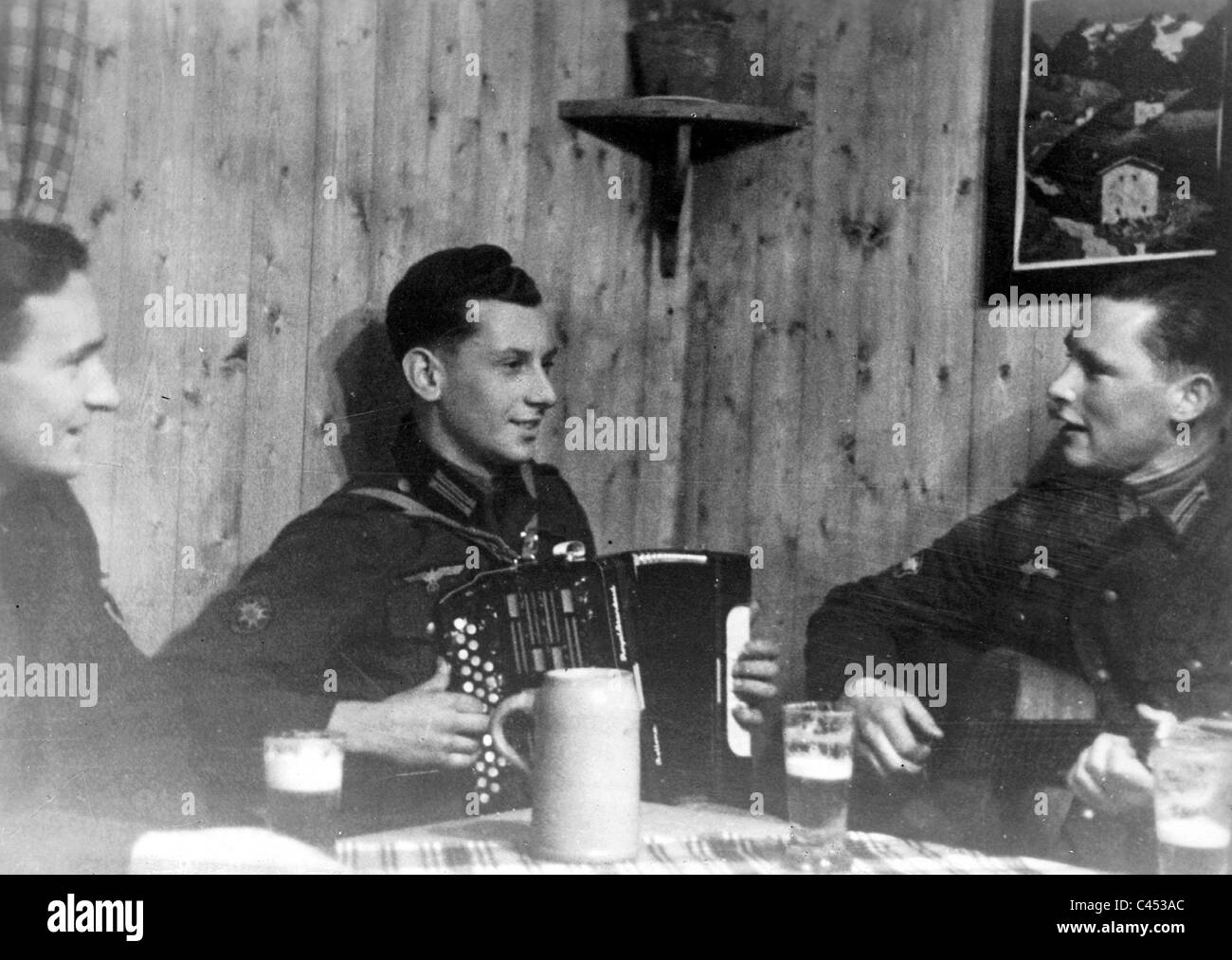 German soldiers make music, 1941 Stock Photo Alamy
