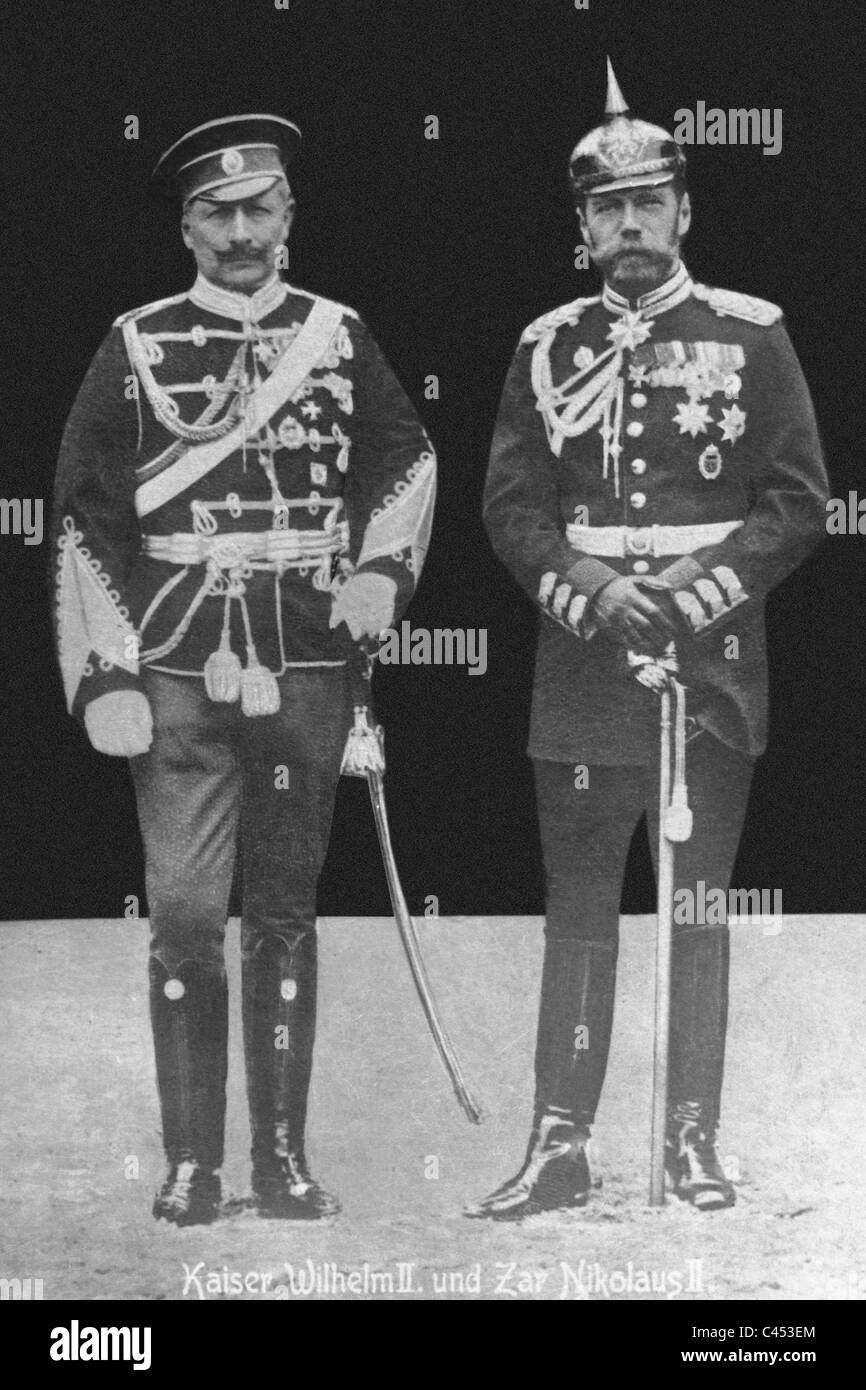 Kaiser Wilhelm II and Czar Nicholas II, 1913 Stock Photo