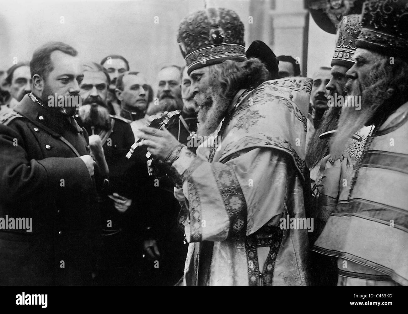 Czar Nicholas II after Easter mass in St. Petersburg Stock Photo