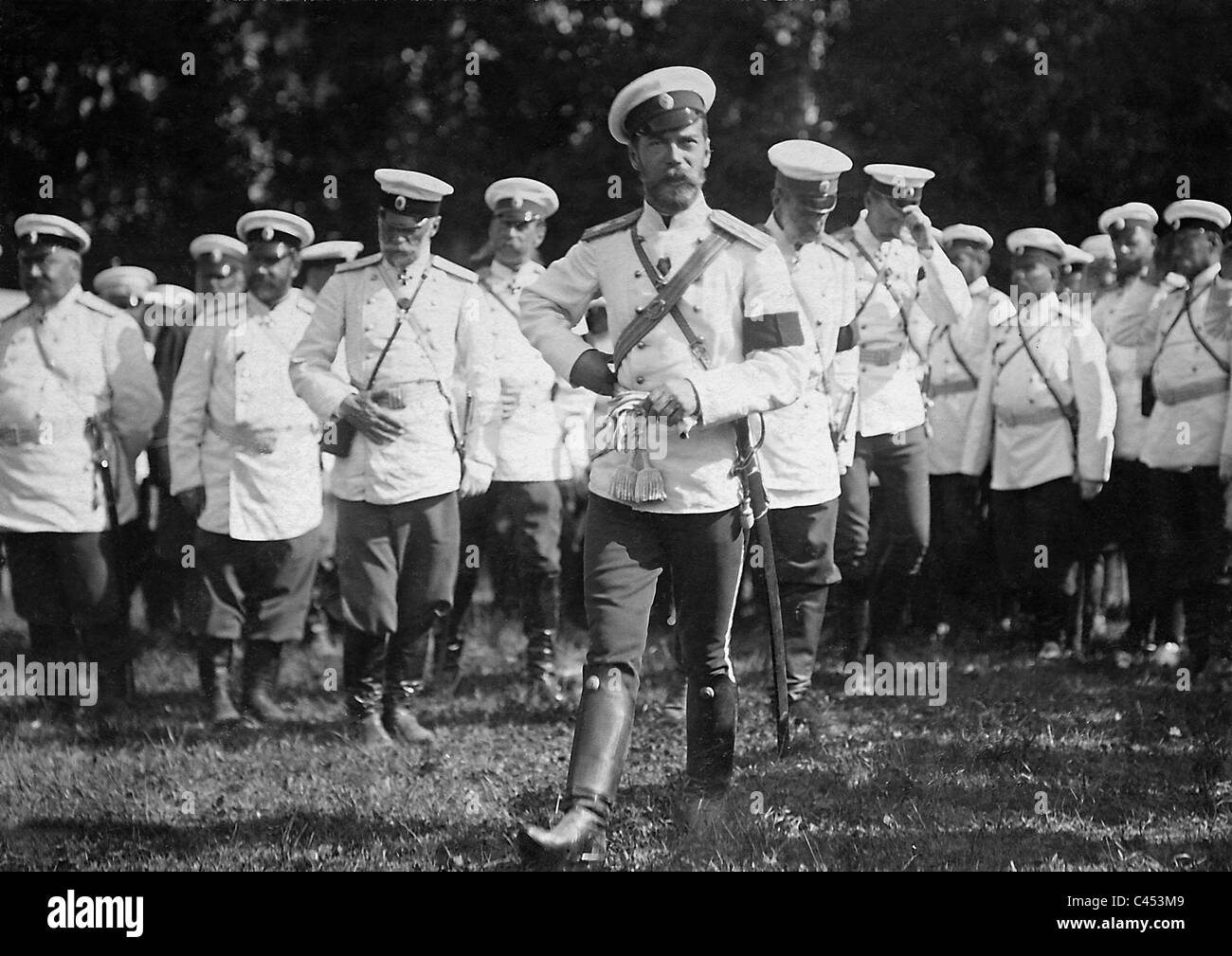 Czar Nicholas II during a maneuver Stock Photo