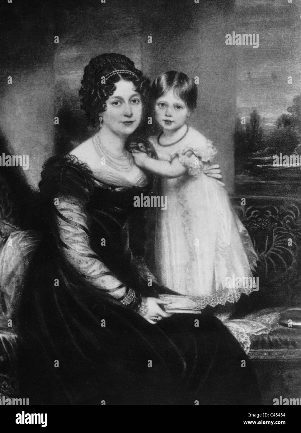 Duchess of Kent with Princess Victoria, 1821 Stock Photo