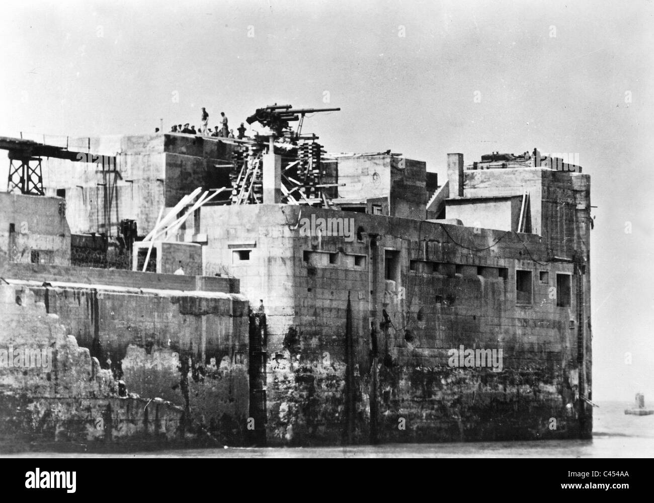 German flak bunker at the English Channel, 1943 Stock Photo - Alamy