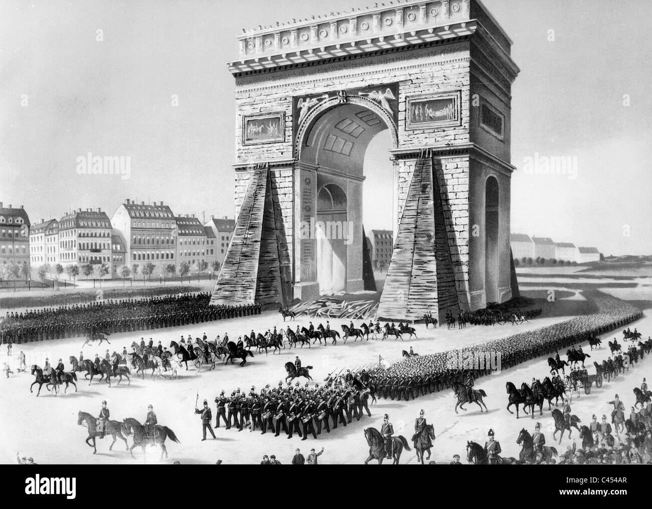 Entry of German troops in Paris, 1871 Stock Photo