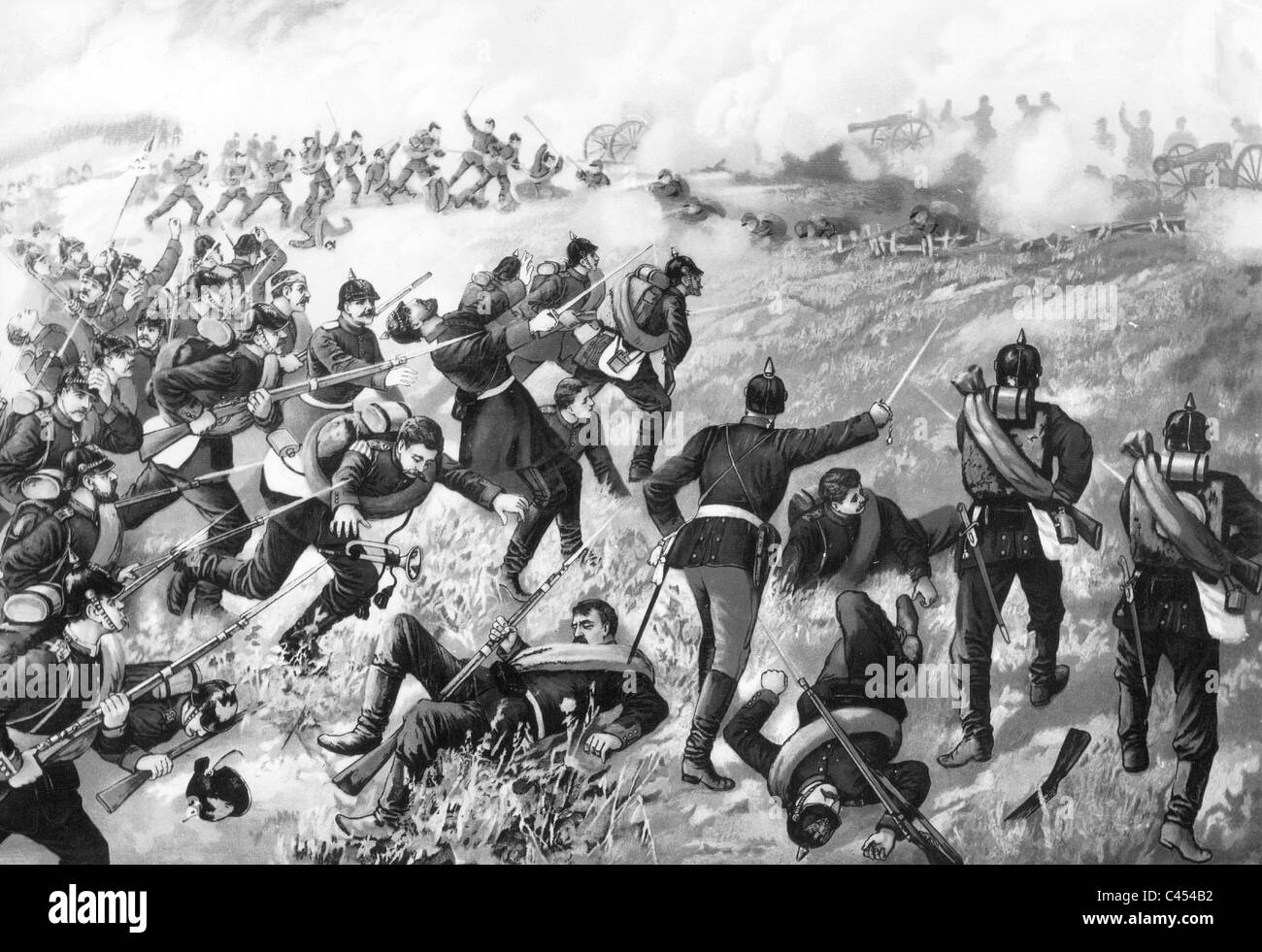 German troops attacking the heights of Spicheren, 1870 Stock Photo
