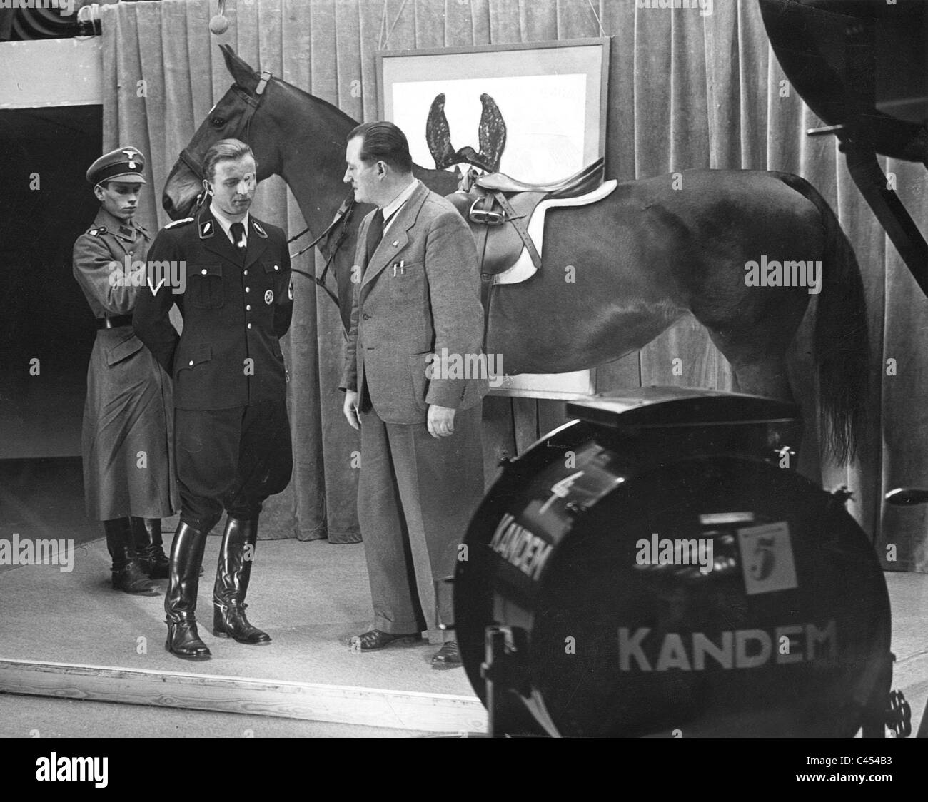 Hermann Fegelein in a television interview, 1939 Stock Photo