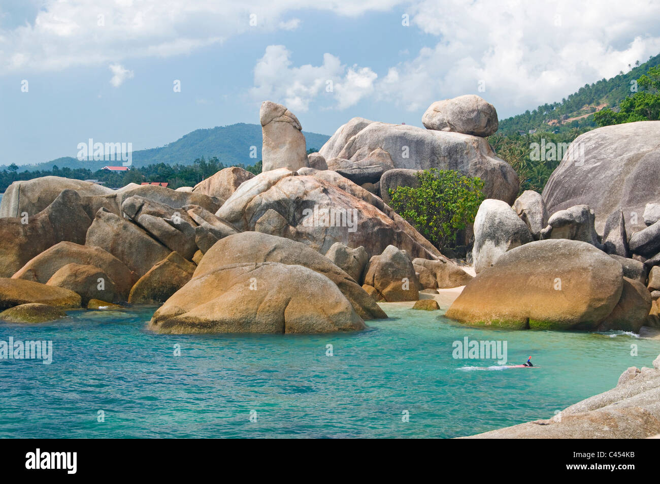 Thailand, Ko Samui, Hin Ta and Hin Yai, View to Grandfather rock Stock Photo