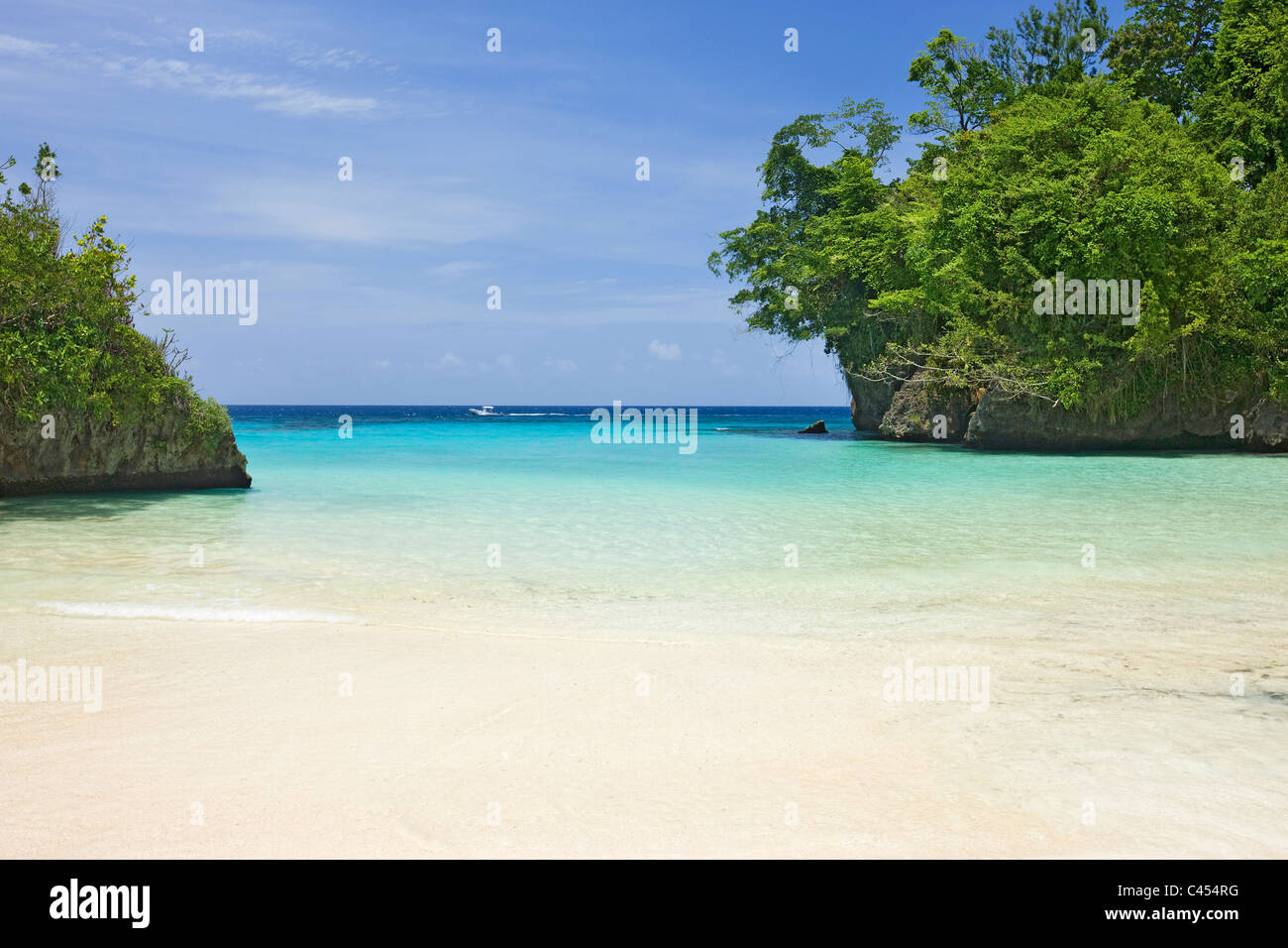 Frenchman's Cove, Jamaica, View of sea with cove Stock Photo