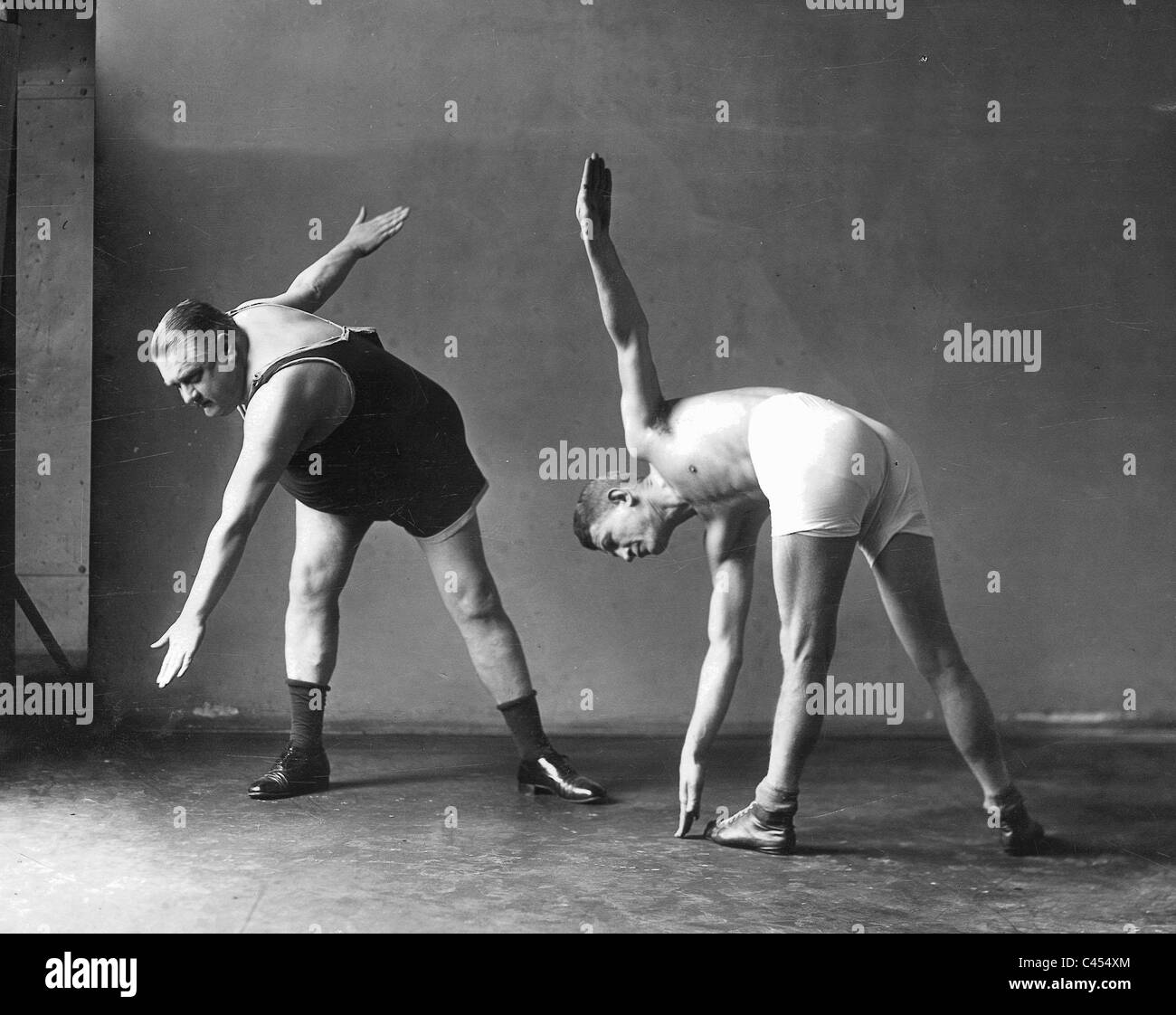 Two men at the gymnastics, 1926 Stock Photo