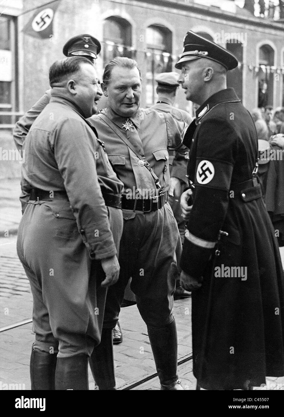 Weber, Goering and Himmler celebrating on the 9th of November Stock Photo