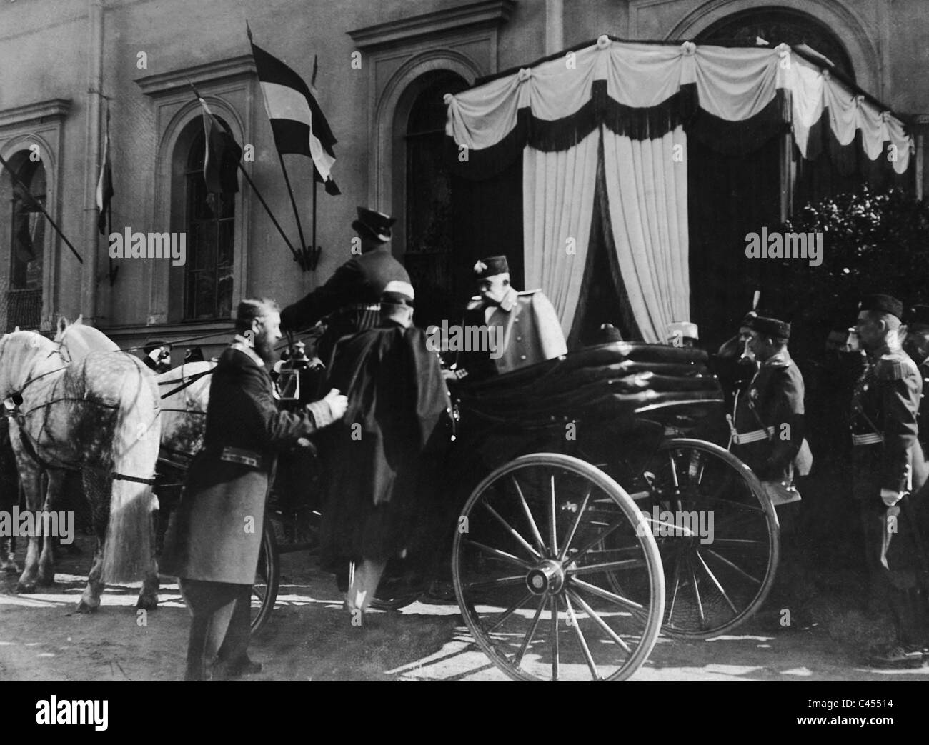 Emperor Franz Joseph I visited Emperor Nicholas II St. Petersburg, 1897 Stock Photo