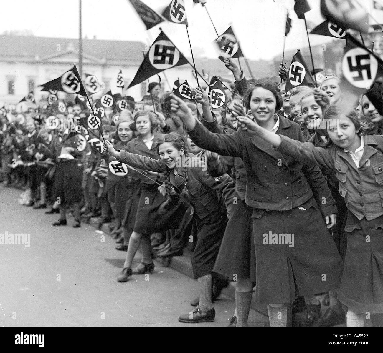 Mass enthusiasm in the National Socialist state Stock Photo