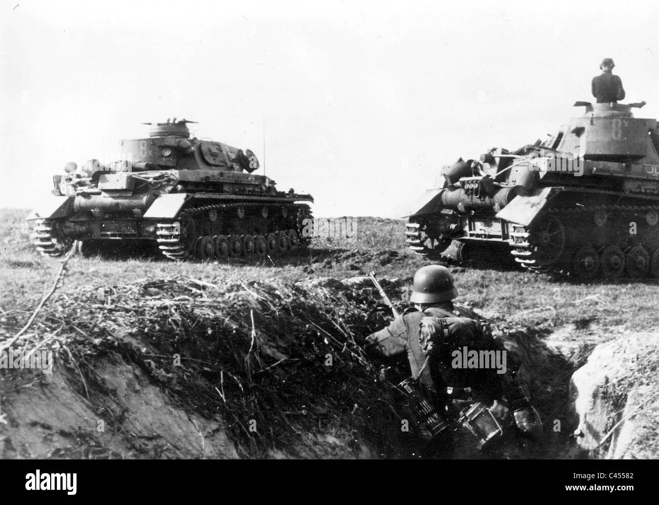 German Panzer IV in Kiev, 1941 Stock Photo