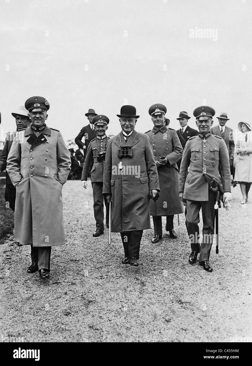 General von Schleicher, Minister of Defense Groener and General Hasse, 1930 Stock Photo