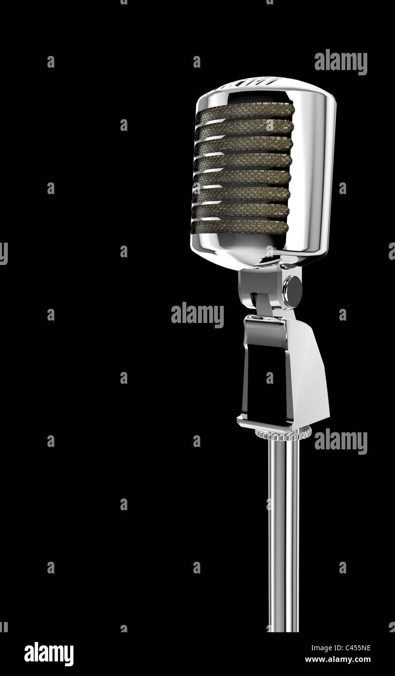 Vintage microphone isolated Stock Photo Alamy