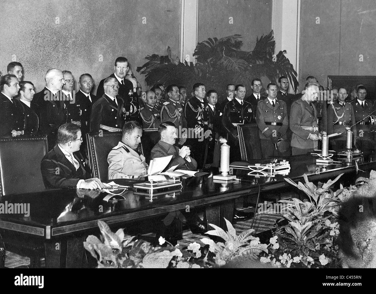 Signing of the Tripartite Pact and official reading Stock Photo